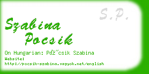 szabina pocsik business card